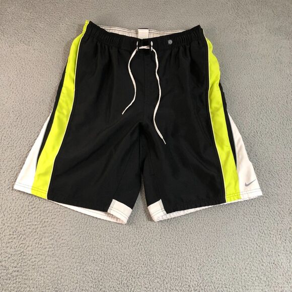 Nike Shorts Mens‎ Large Black Lined Boardshort Swimwear Pool Swimsuit Beach Swim - Picture 1 of 9